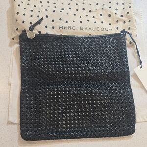 Merci Beaucoup Black Woven Clutch